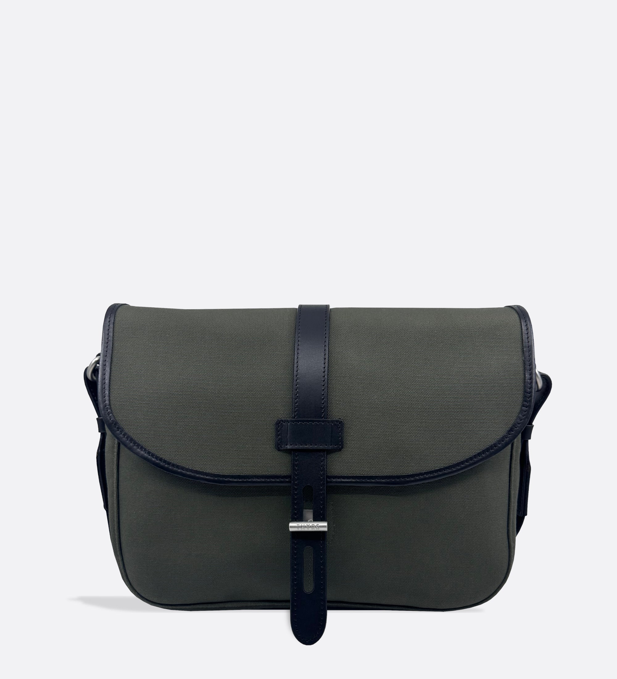 Besace toile coton bio, kaki bronze, taille M, THYRS