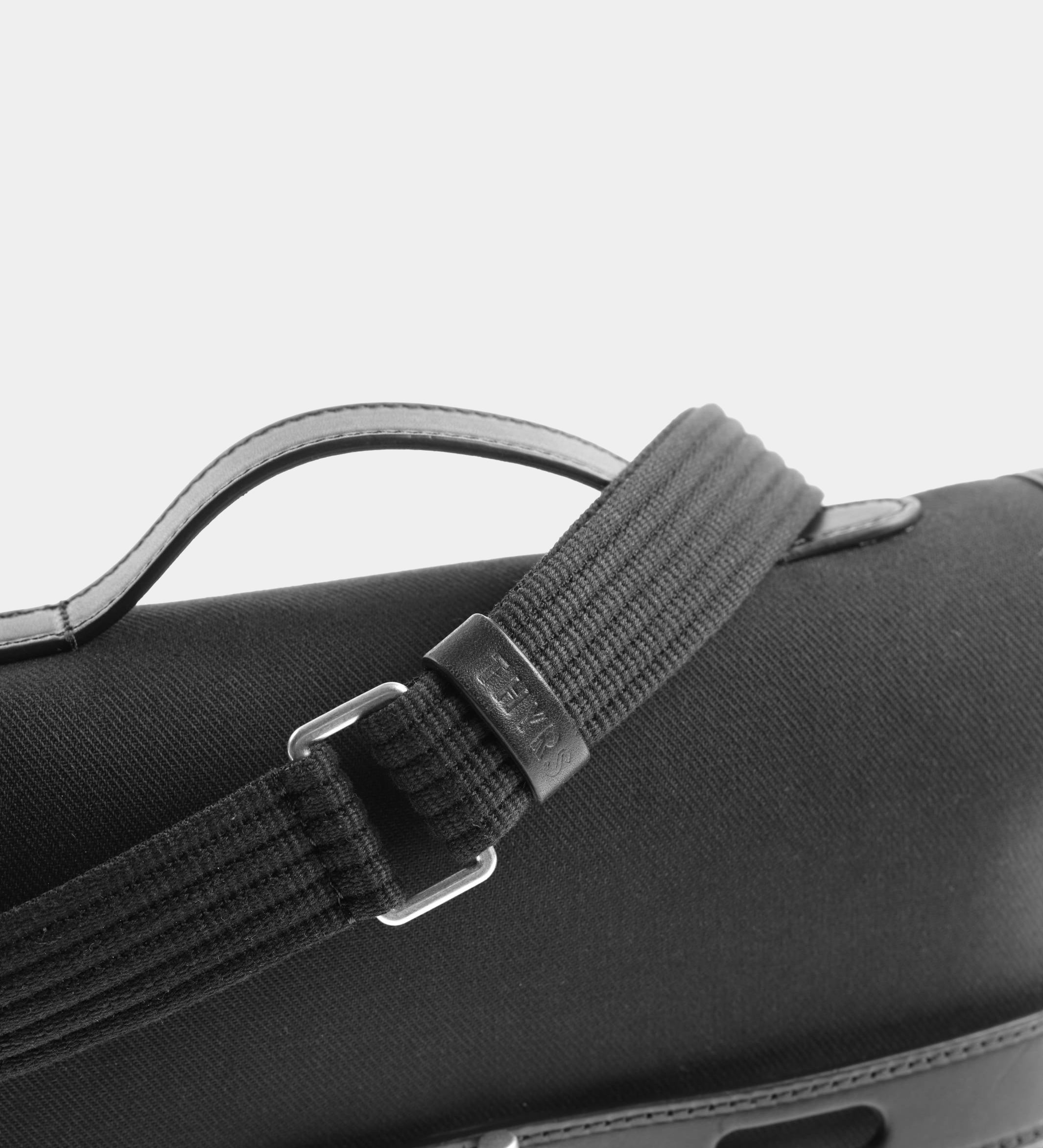 Besace double twill S, noir, fabriquée en France