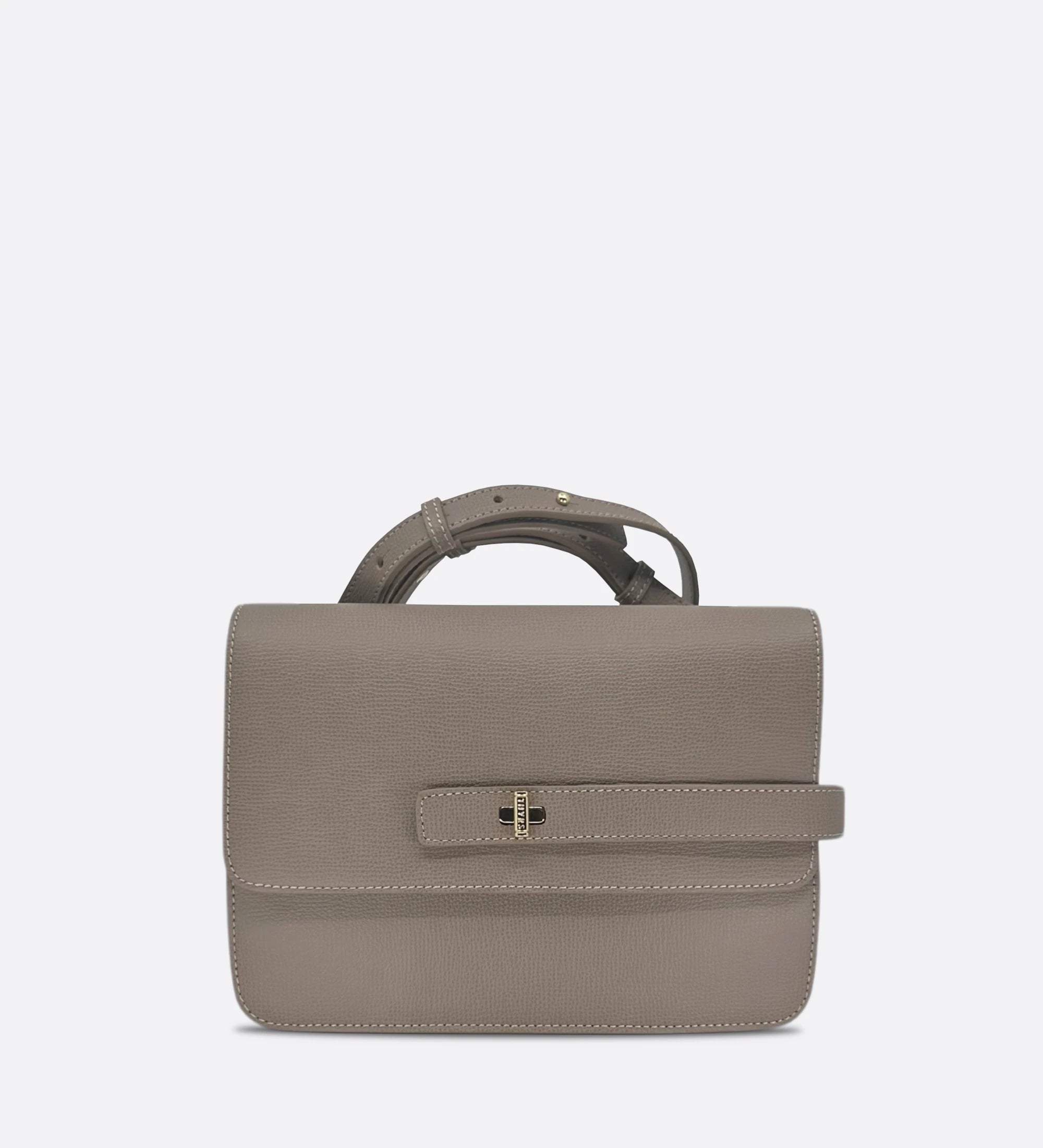 Sac LALOU cuir grainé taupe THYRS
