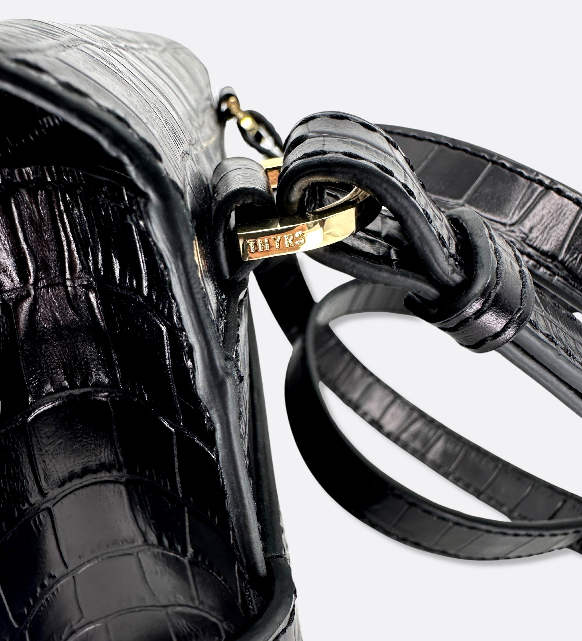 Petit Lalou, cuir croco noir, THYRS