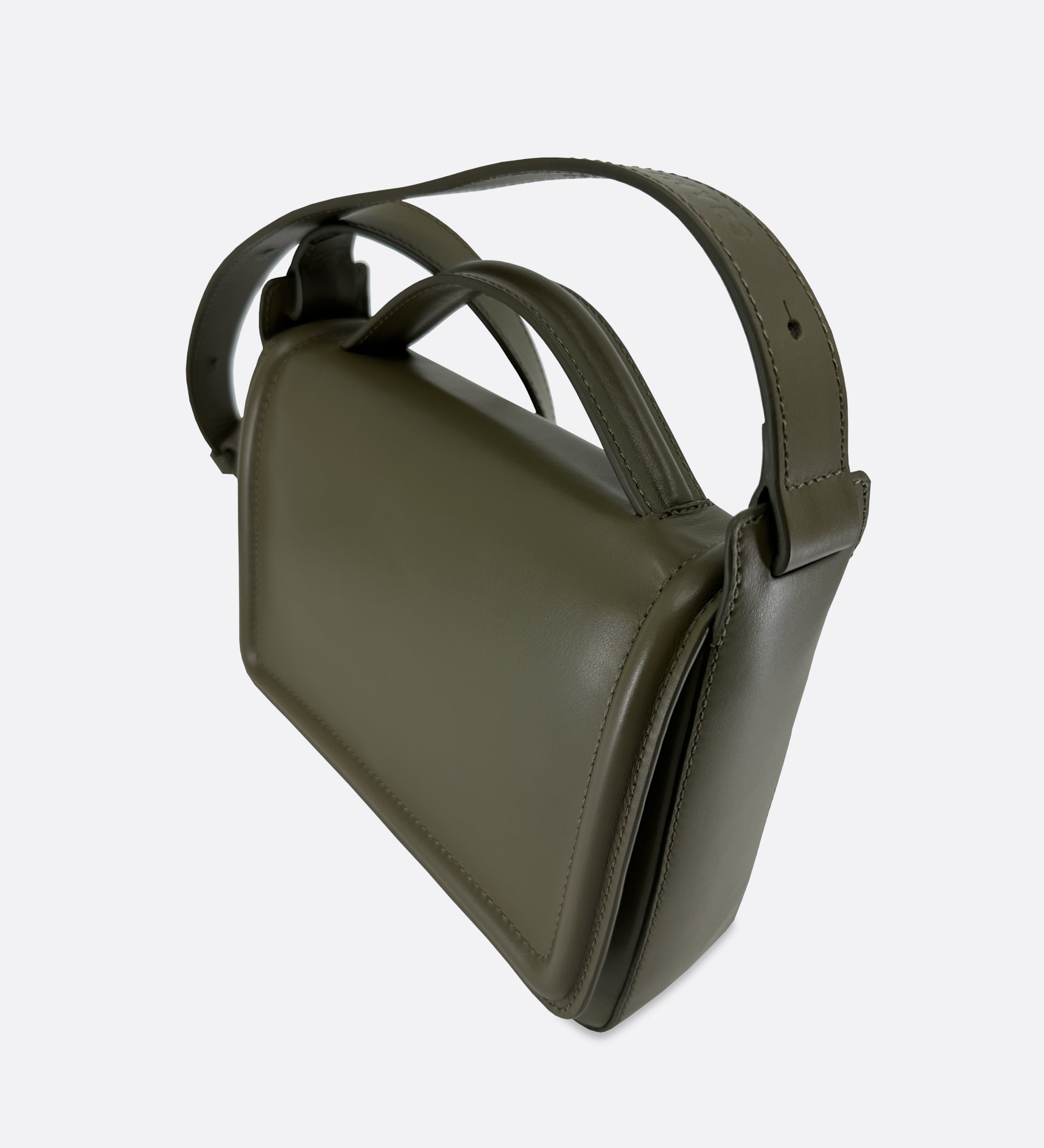 Sac bandoulière Nine cuir lisse olive, THYRS