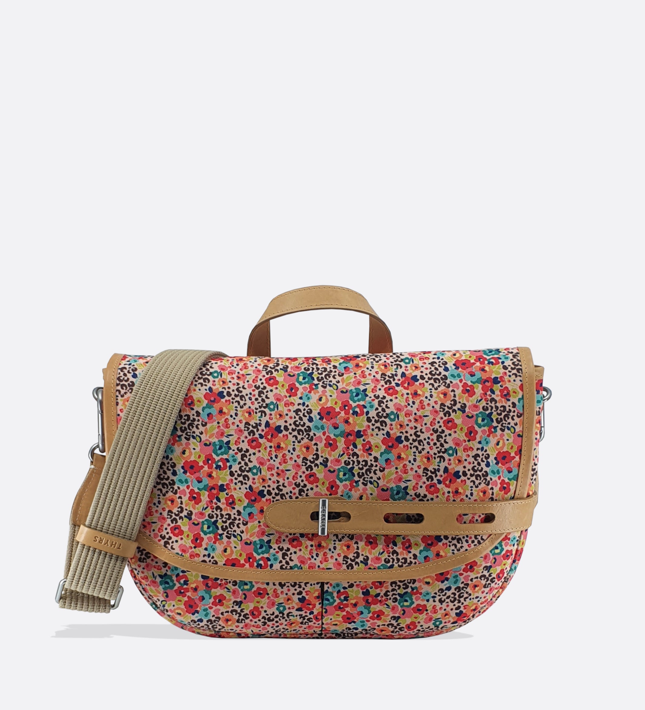 Moyenne besace Made in France tissu fleurs THYRS