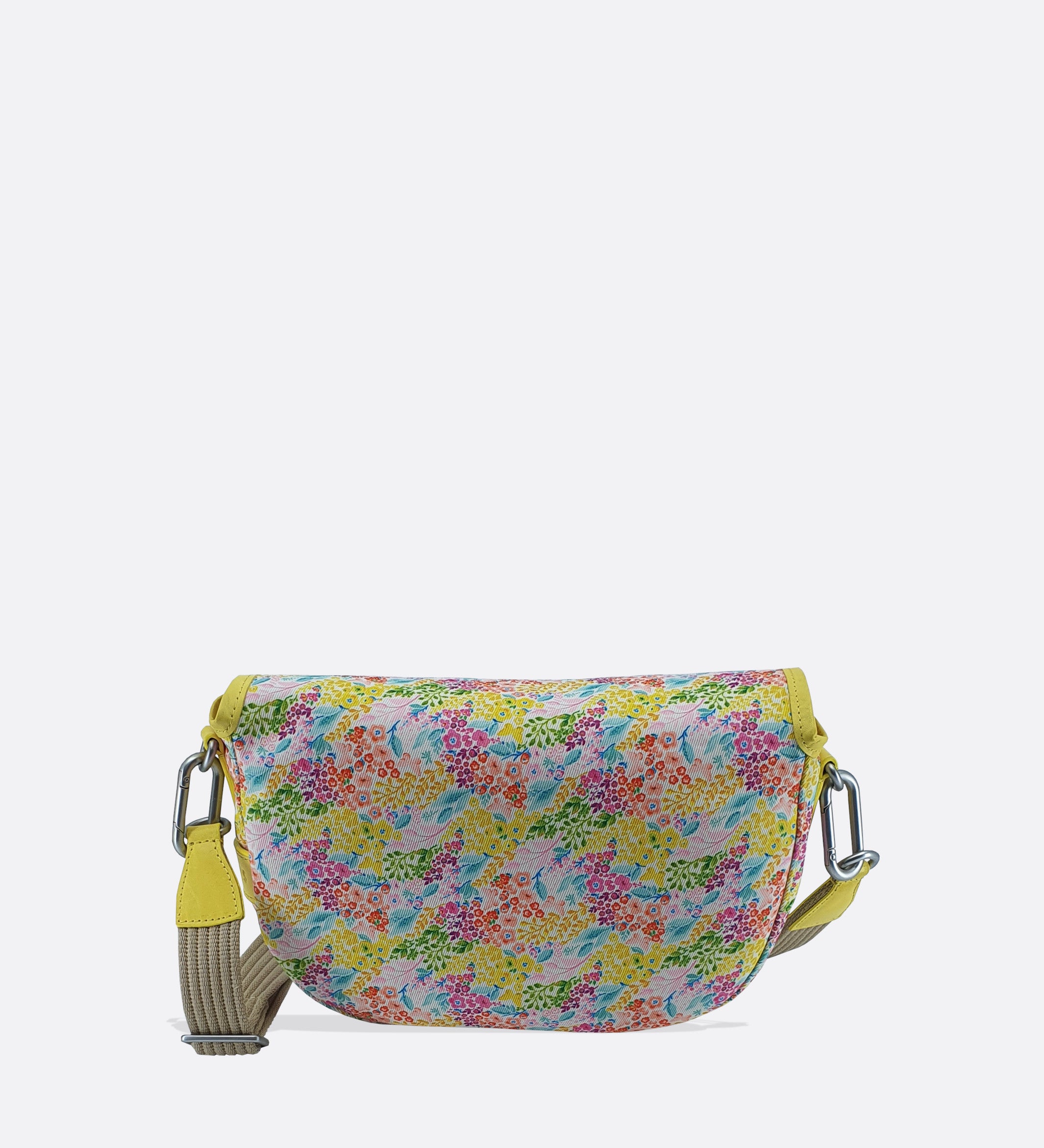 Petite besace made in France tissu fleurs jaune