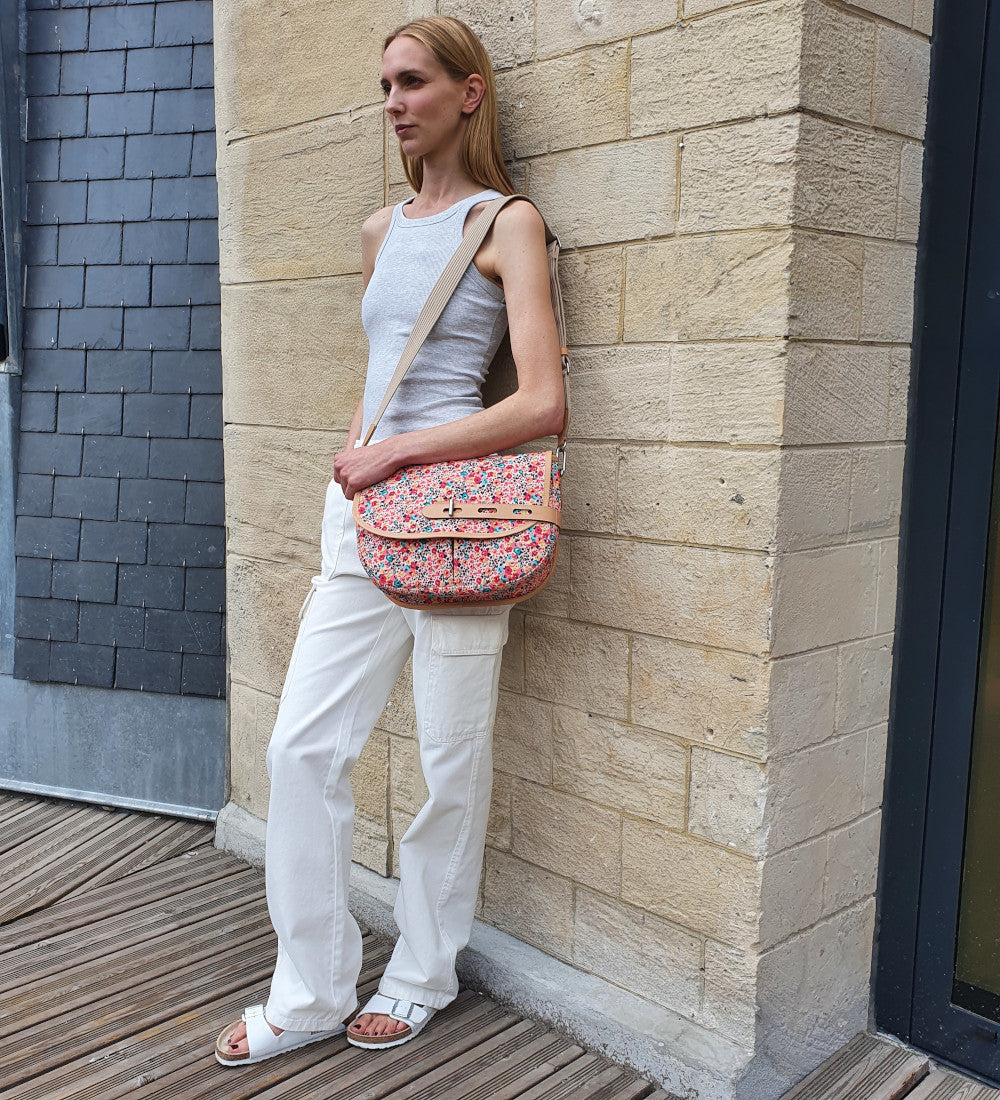 Besace M fleurs fabrique en France THYRS