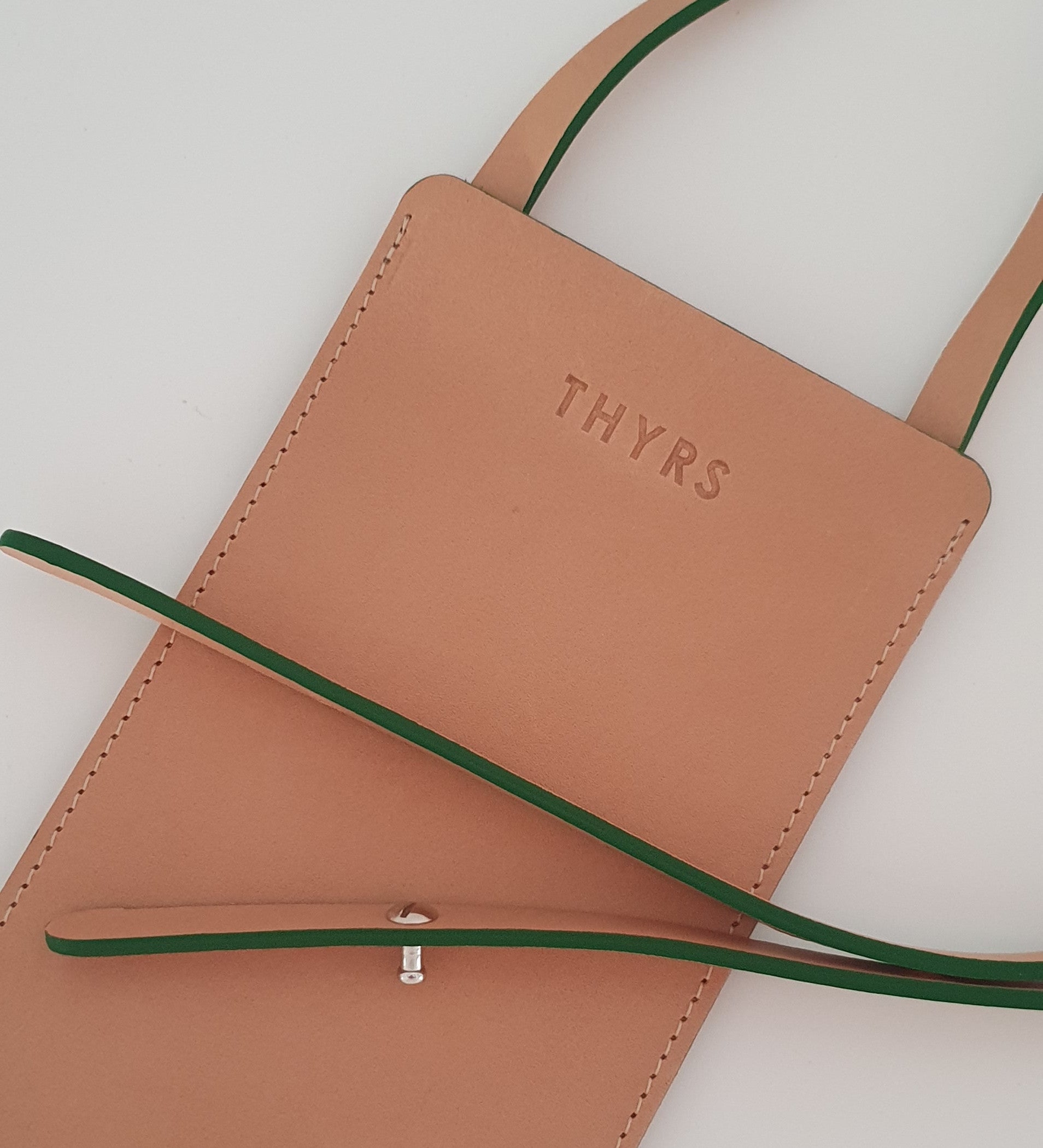 Porte-téléphone Cuir 1067KM naturel vert