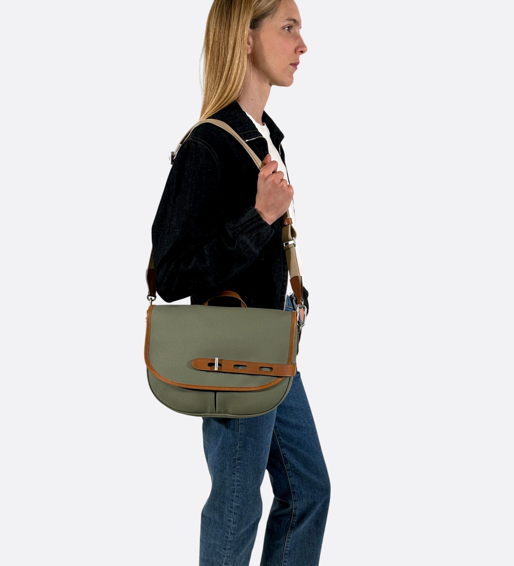 Besace moyenne Made in France kaki THYRS