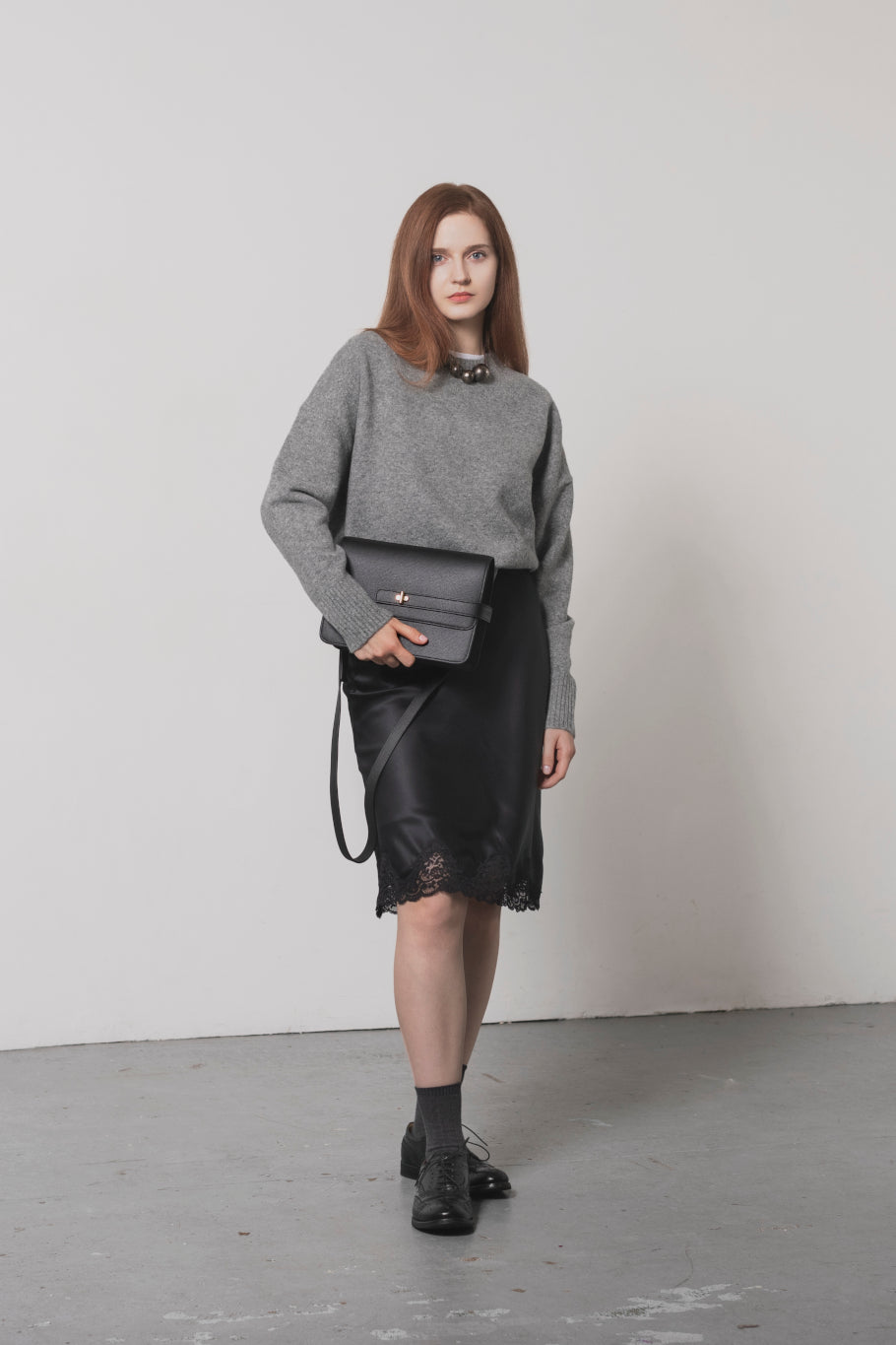 Sac LALOU en cuir grainé noir