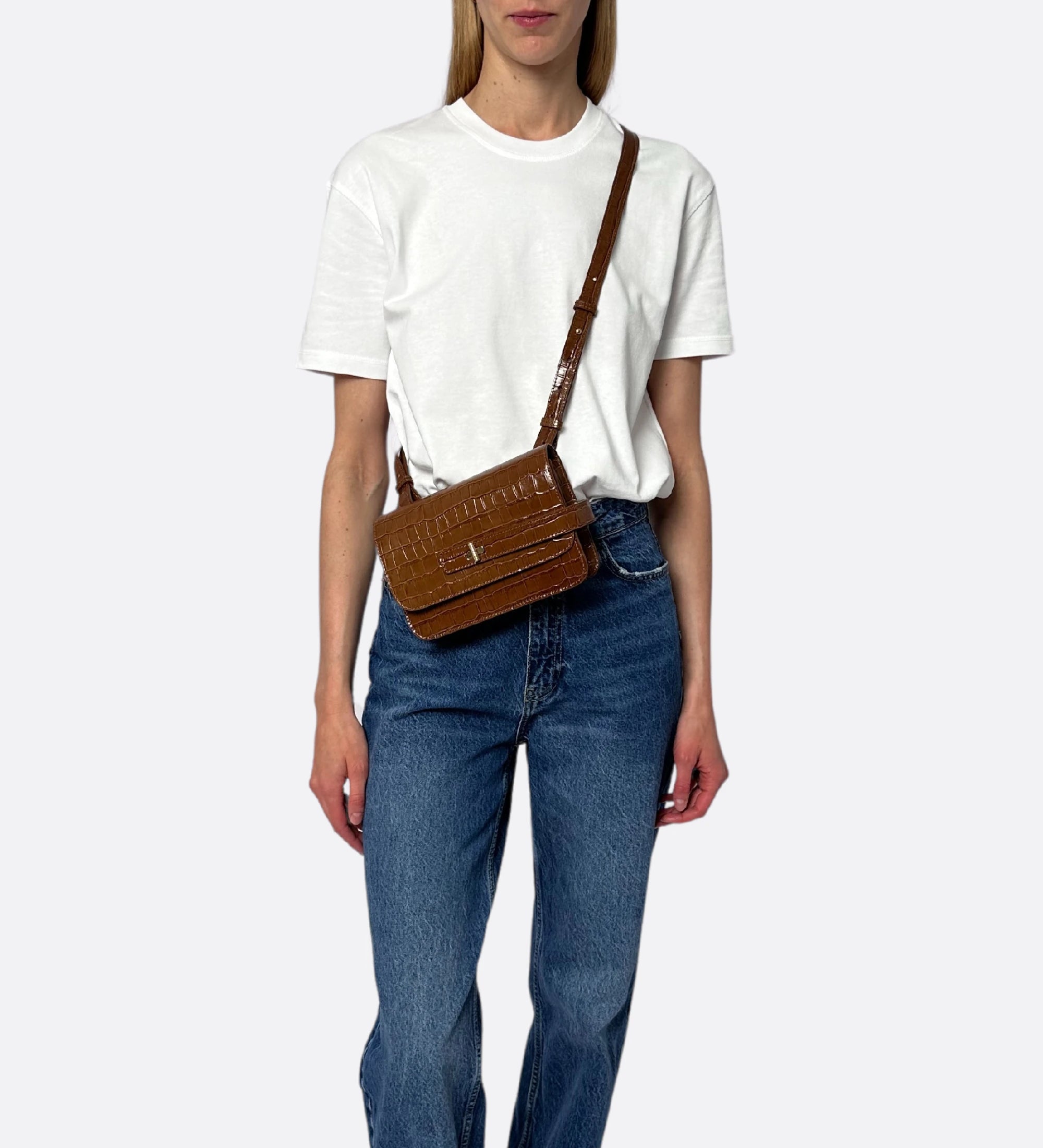 Sac petit LALOU croco noisette THYRS