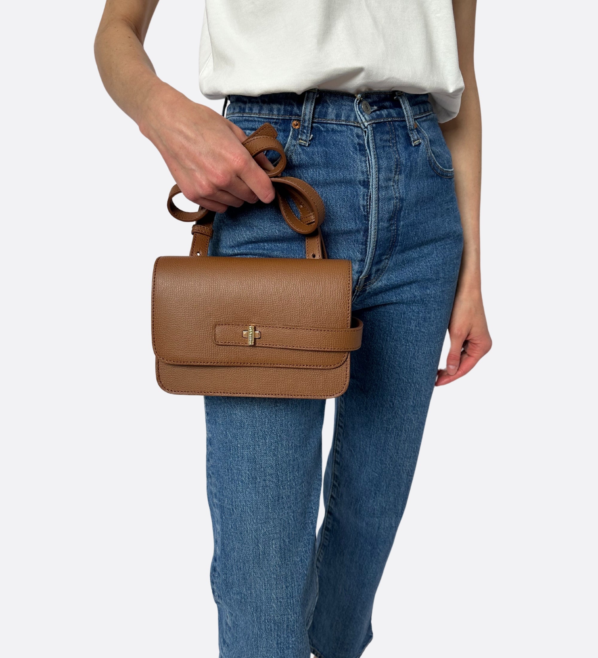 Petit Lalou, cuir grainé caramel, THYRS