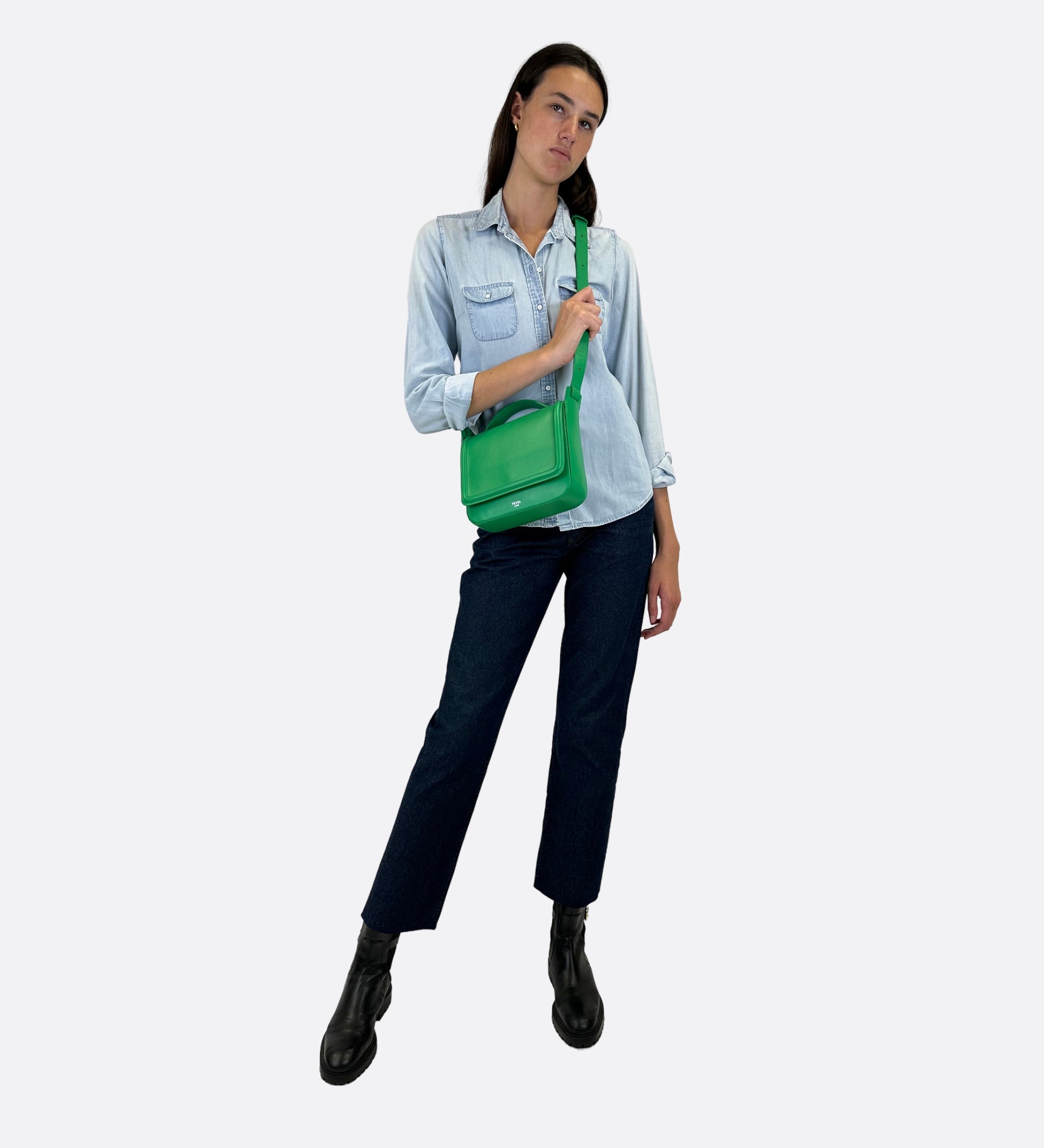 Sac Nine en cuir lisse pomme, THYRS