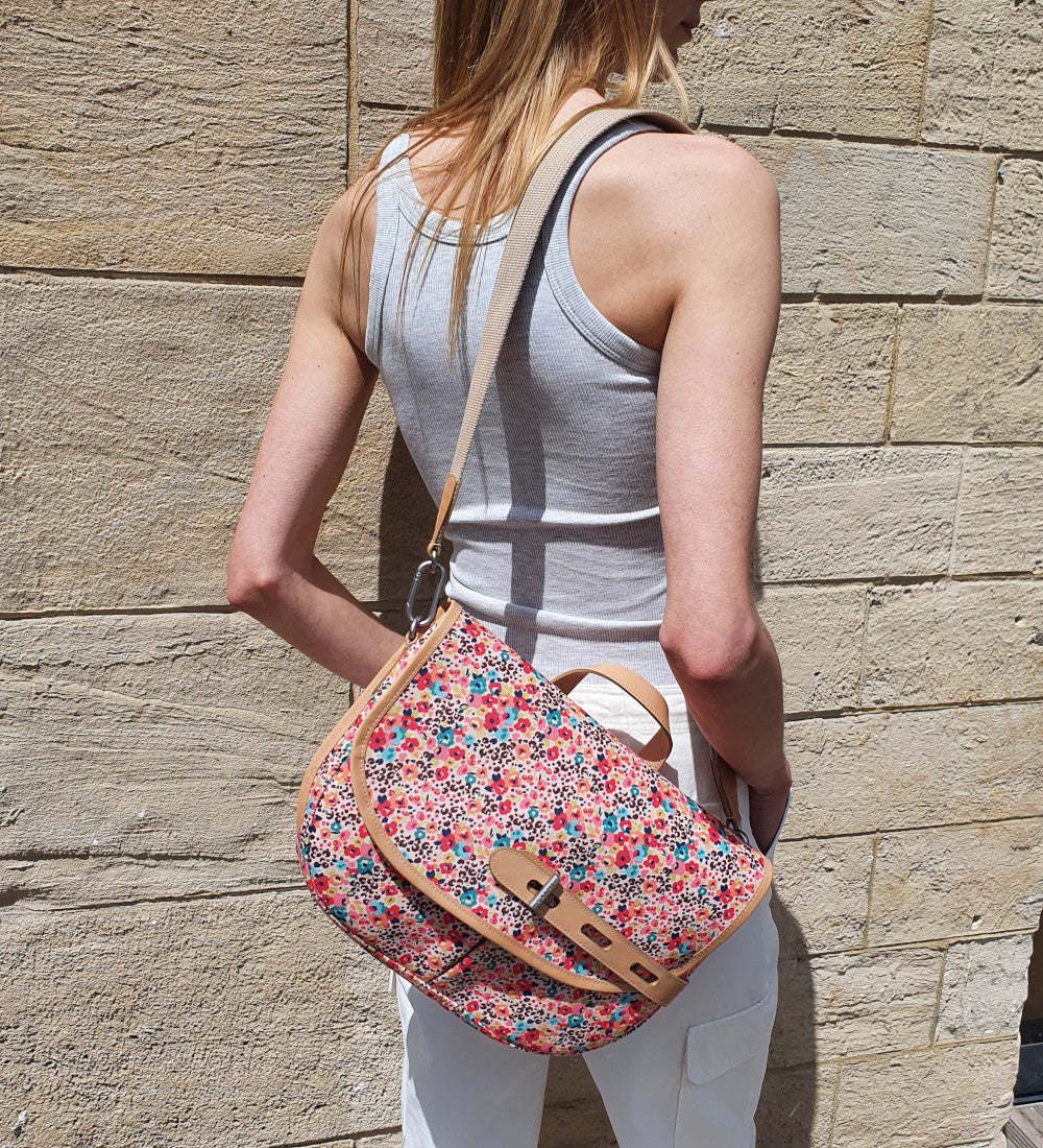 Besace M fleurs fabrique en France THYRS